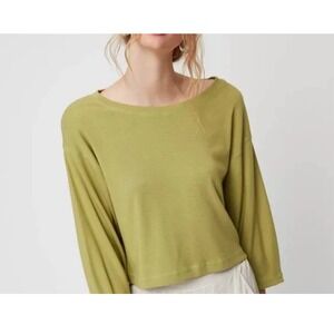 Aritzia Wilfred‎ Women Gabie Long Sleeve Tshirt Lime Green Size M